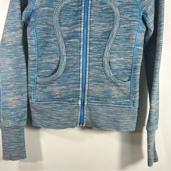 Lululemon Scuba Hoodie Stretch Women’s Sz 4 Blue Gray Full Zip Thumbholes W4A62S - Picture 7 of 15
